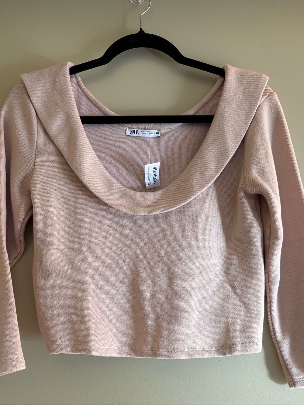 Zara Blush Pink Cowl Neck Sweater